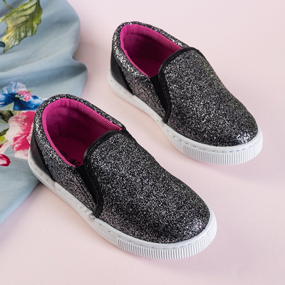 Čierne detské nazúvacie tenisky Talarin - Obuv