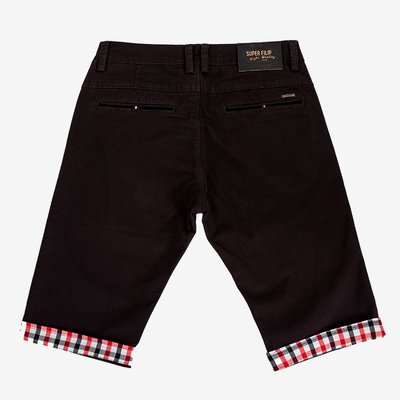 Tmavošedé pánske kraťasy s červenými vložkami - Oblečenie