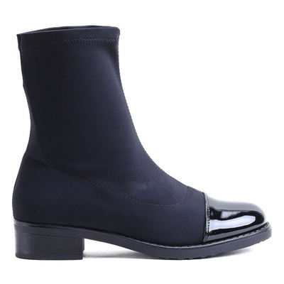 Czarne botki z lakierowanym noskiem Penelope - Obuwie