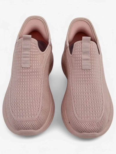 Ženske superge Apollo Rosa – roza čevlji slip-on iz tkanine na ravnem podplatu