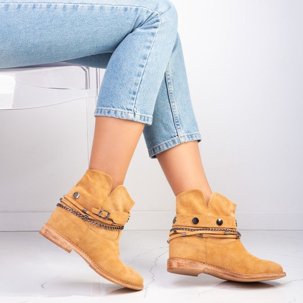 Hnedé kovbojské topánky na vnútornom kline Salem - Obuv