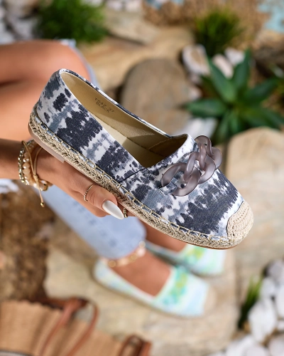 Royalfashion Čierne dámske espadrilky s potlačou Serffio