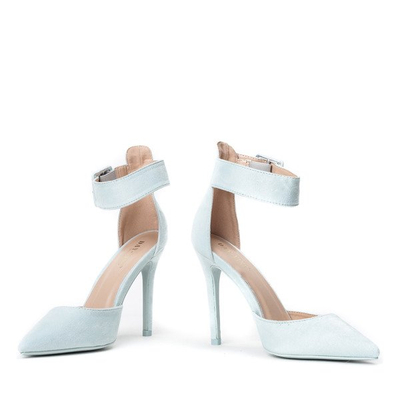 Błękitne czółenka na szpilce Orchidea - Obuwie