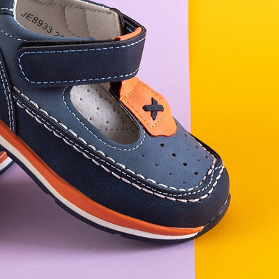 Modré chlapčenské topánky s kobaltovými vložkami Bartni - Obuv