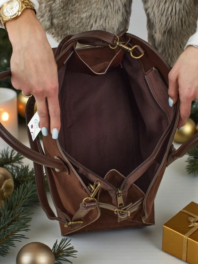 Ženska shopper torbica eko semiš Dorelle