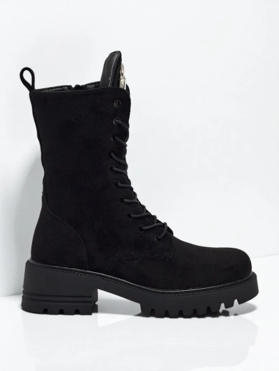 Eko semiš ženski gležnarji z vezalkami Emelune