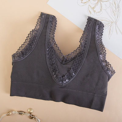 Dámska bezšvová tmavošedá podprsenka - Spodná bielizeň