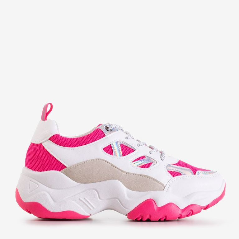 VÝPLET Biela a fuchsiová dámska športová obuv Rebina - Obuv