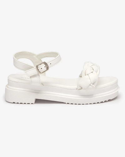 Dámske biele sandále so zapleteným opaskom Kafha - Obuv