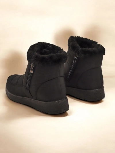 Ženski gležnarji Venus Črni iz blaga Udobni za zimo