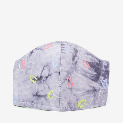 Dětská šedá třívrstvá obličejová maska - obličejové masky 1