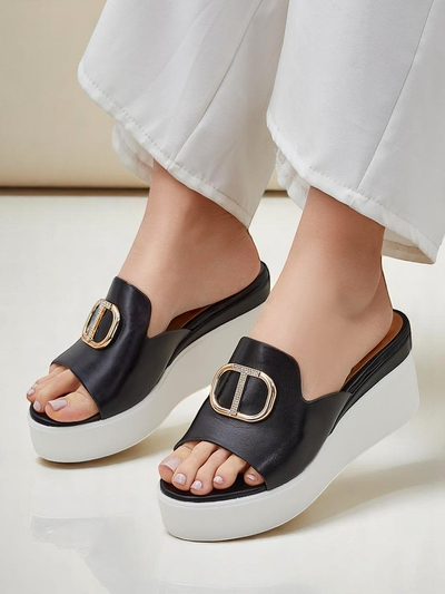 Royalfashion dámske klinové šľapky Daffin