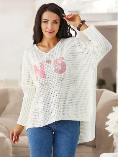 Royalfashion Akrylový pletený sveter pre ženy s nápismi