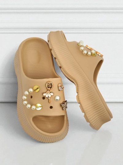 Royalfashion Dámske gumové sandále s ozdobami Slash Glam