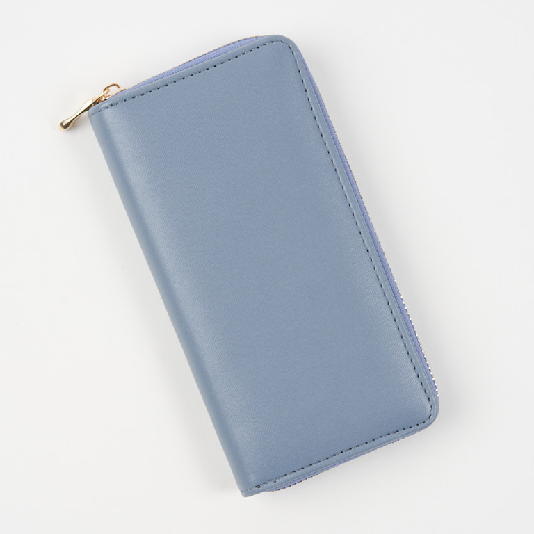Veľká modrá dámska peňaženka z ekologickej kože - Doplnky