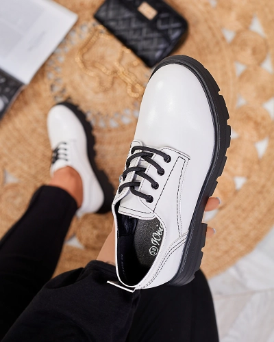 Biele dámske poltopánky Goldars - Obuv