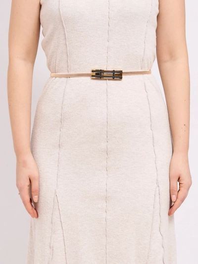 Aurelia Pas – Zlati ženski kovinski pas z geometrijsko zaponko Latina