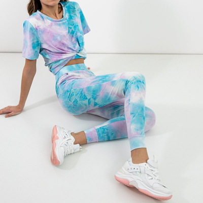 Dámska športová súprava na farbenie modrej kravaty - Oblečenie