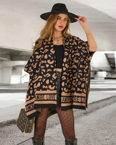 Royalfashion Dámske pončo s potlačou
