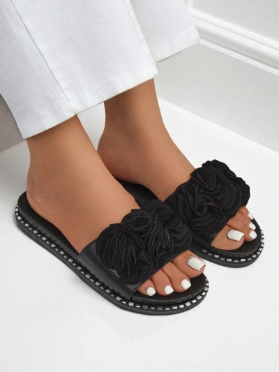 Royalfashion Dámske šľapky s plochou podrážkou Flora Verde