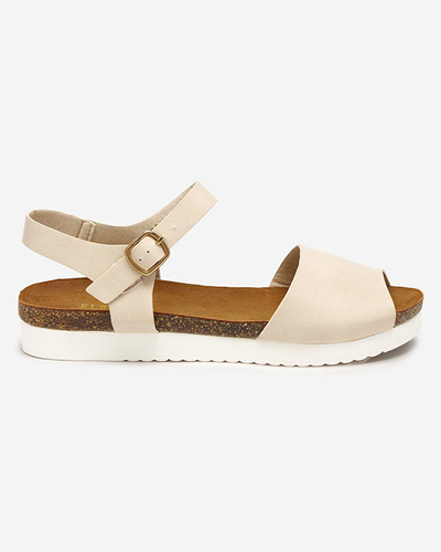 OUTLET Dámske béžové ploché sandále Astreas - Obuv