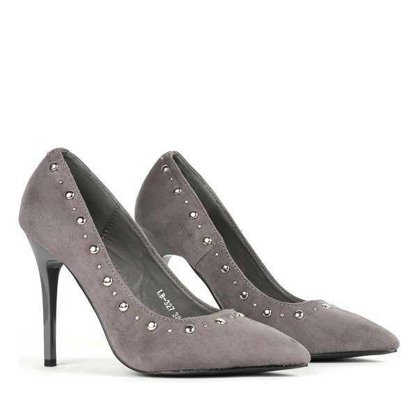 Šedá čerpadla na vysokém podpatku se stříbrnými tryskami Filia - Boty 1