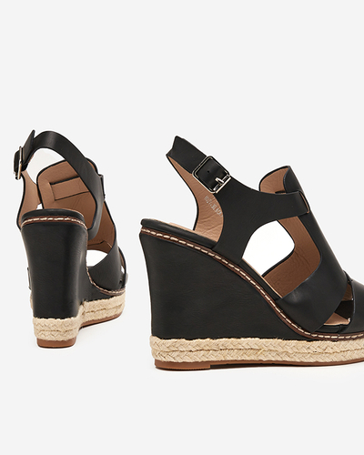 Čierne dámske sandále na vysokom klinu Clack - Topánky