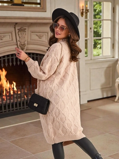 Royalfashion Pletený dámský pončo svetr