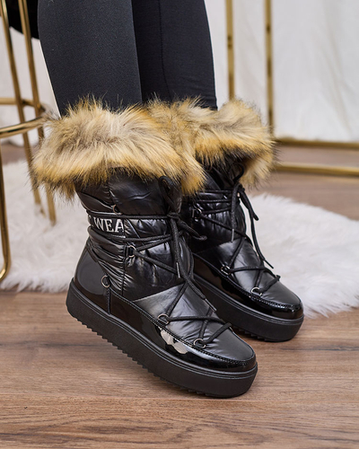 Royalfashion Black slip-on boots a'la snow boots for women Gomllo