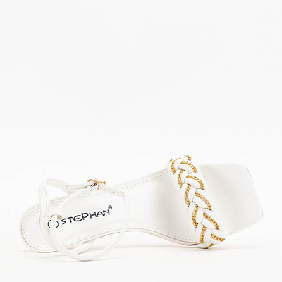 Biele dámske sandále na špendlíku Tenedi - Obuv