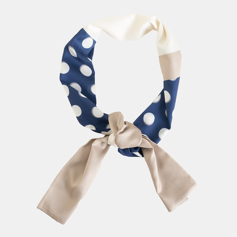 Dámska béžová a modrá šatka v bodkách - Šály
