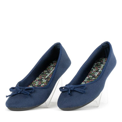 Tmavomodré baleríny s mašľou Ocria - Obuv