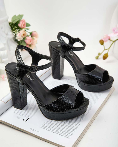 Royalfashion Lakované dámske sandále na podpätku Vagasse