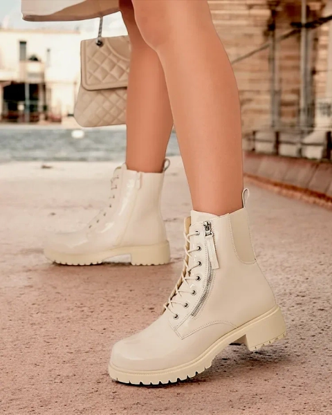 Royalfashion Béžové dámske bagger topánky z ekokože Gaddaxa