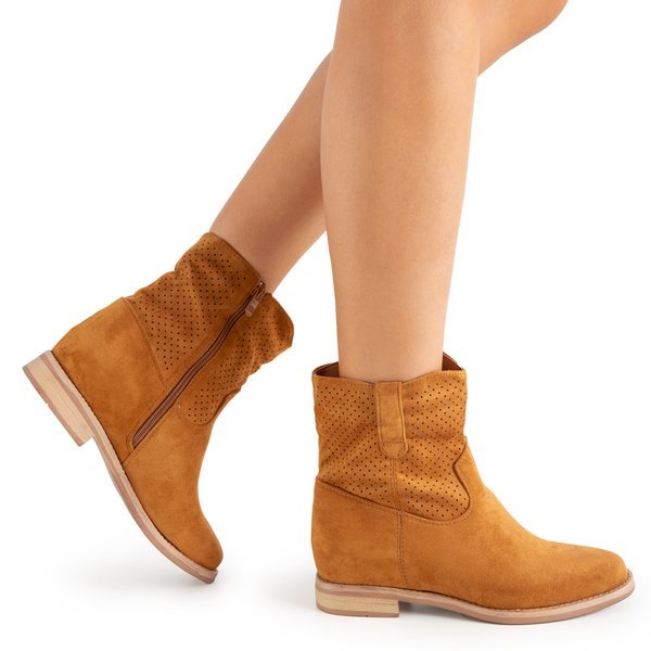 Hnedé kovbojské topánky na zakrivenom klíne Taize - Obuv