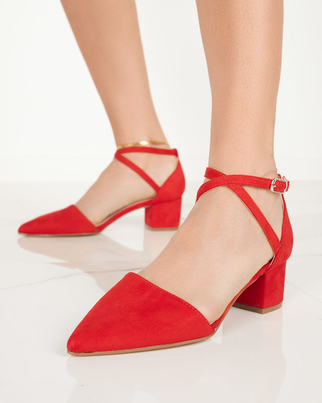 Červené dámske sandále na stĺpiku Crisco - Obuv