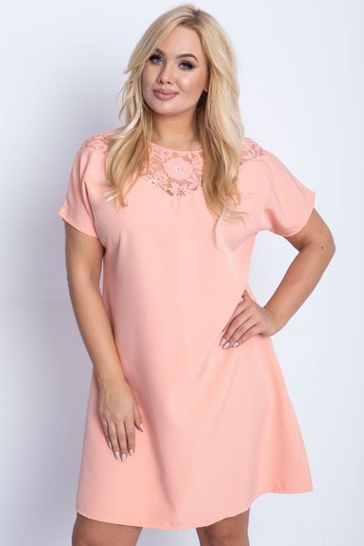 Oranžové šaty PLUS VELIKOST - Šaty 1