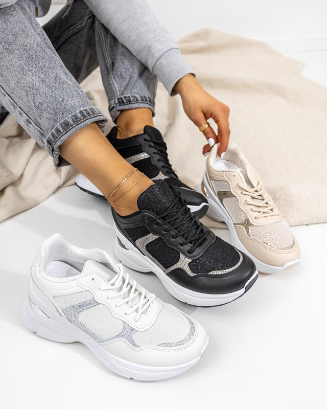 Dámske béžové tenisky so skrytým klinom Waqsy - Obuv