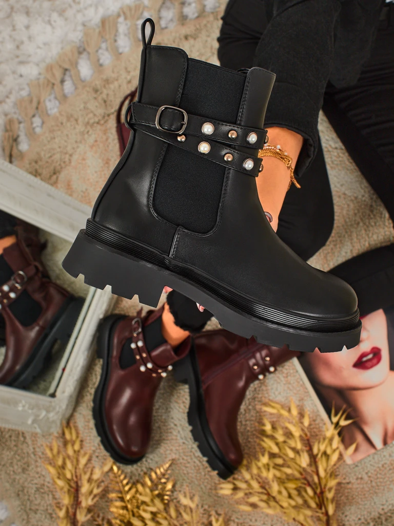 Visoki ženski gležnarji iz eko usnja Pearl Mist