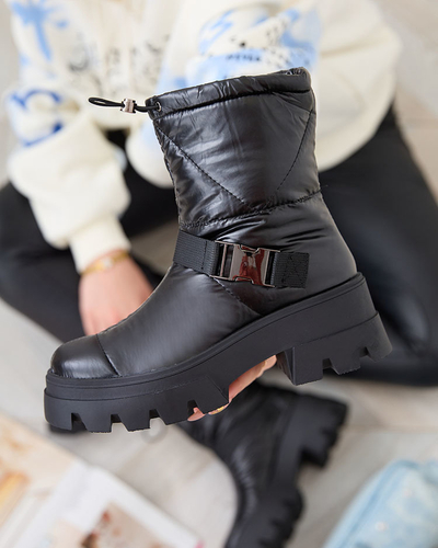 Royalfashion Dámske slip-on čižmy a'la snow boots in black Tyvone