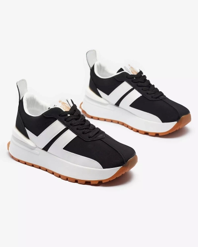 Dámska čierna športová obuv z ekokože s farebnými vložkami Tifora- Obuv