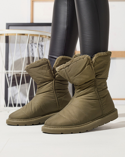 Tmavozelené dámske čižmy a'la snow boots Kalioli- Obuv