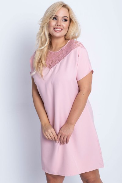 Růžové krajkové šaty PLUS PLUS - Šaty 1