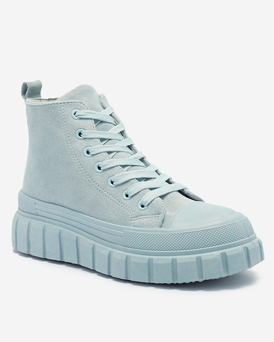 Svetlomodré dámske šnurovacie športové topánky a'la sneakers Netara - Obuv