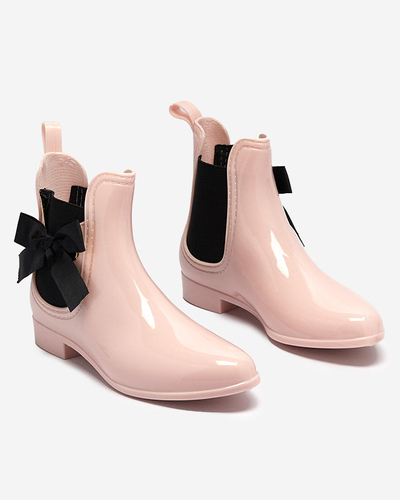 Svetloružové dámske tenisky s mašľou Roberta - Obuv