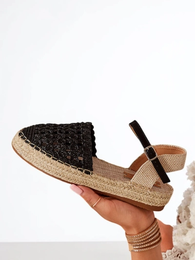 Dámske čierne espadrilky s prelamovaným Triumf - Obuv