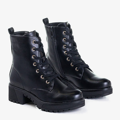 Dámske čierne ekokožené pracovníčky Minna - Obuv