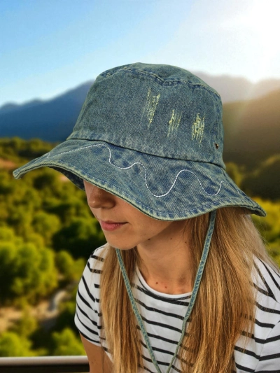 Ženski klobuk Perseida – denim klobuk za na plažo iz poliestra