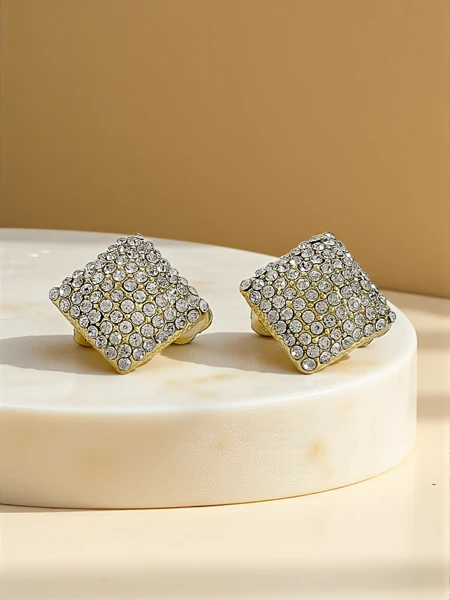 Royalfashion Ženski uhani s sponko in cirkoni