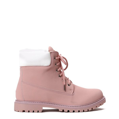 Różowe, ocieplane trapery Dolly- Obuwie